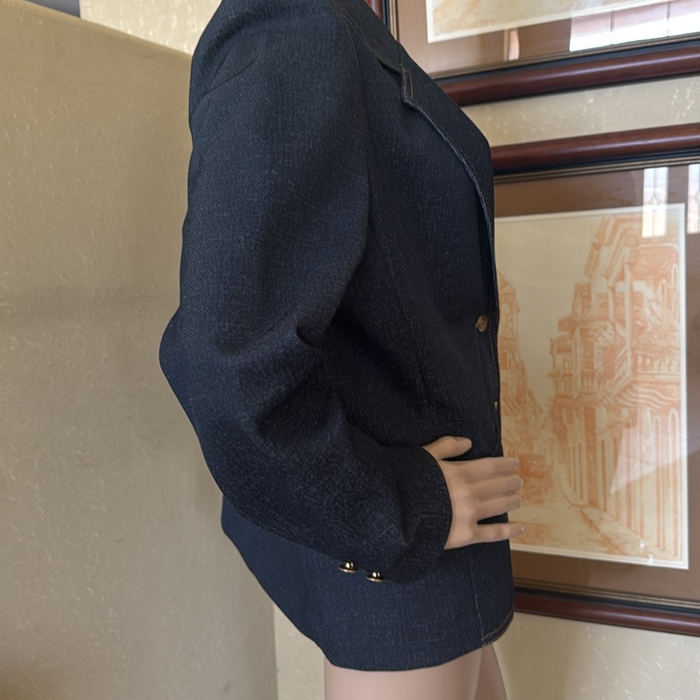 Vintage 70’s Graff Californiawear Faux Denim Blazer Jacket sz 14 or L - Picture 7 of 10